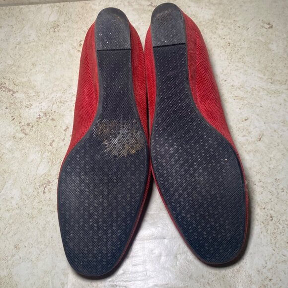 SAS Womens Red Leather Wedge Low Heel Shoes Professional Career Office - Picture 8 of 10